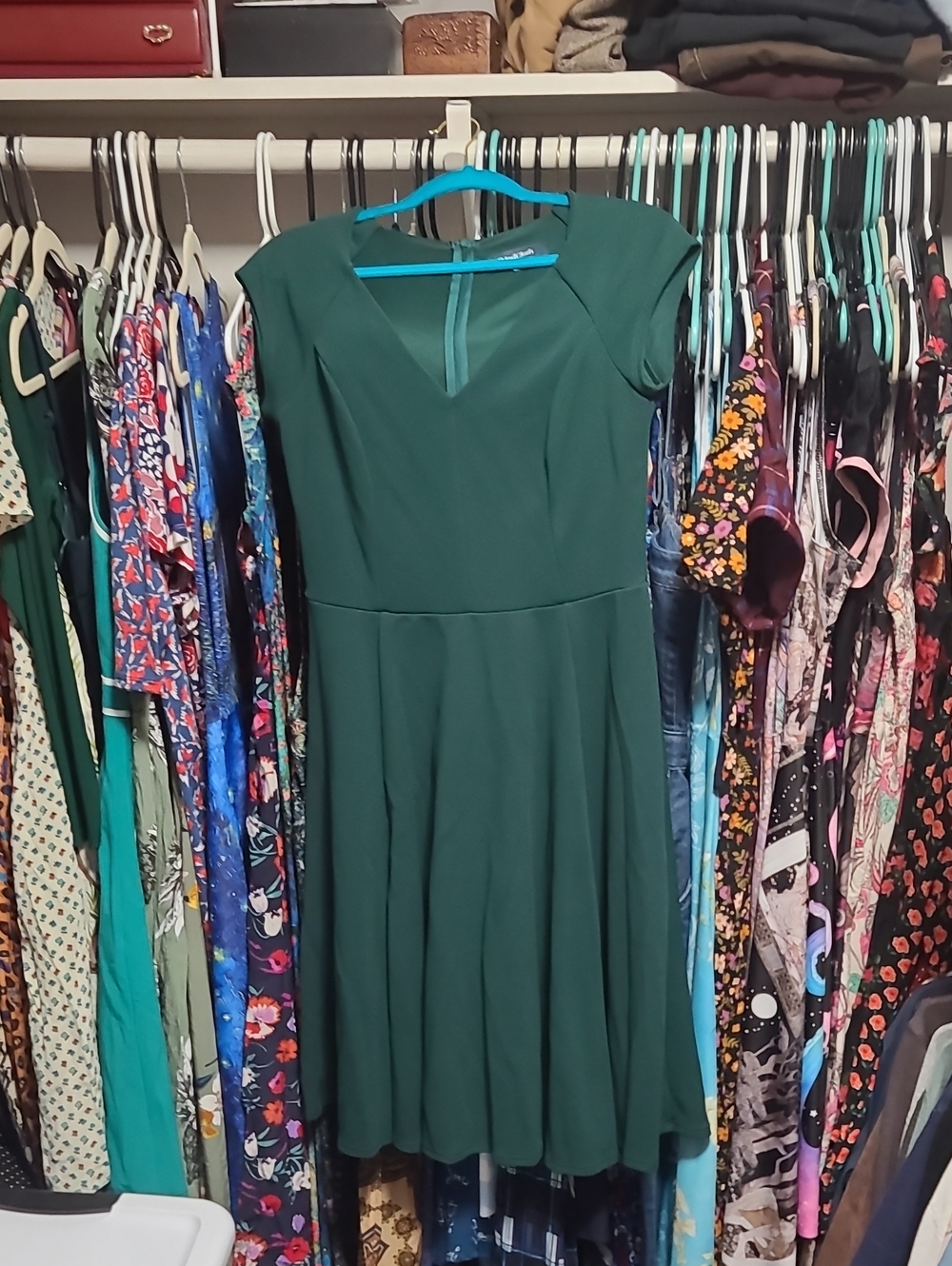 ModCloth Dark Green A-Line Midi Dress